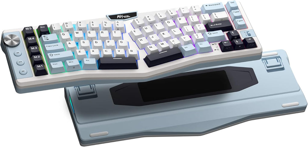 RK ROYAL KLUDGE Teclado mecánico inalámbrico ergonómico A72 Alice, Dividido