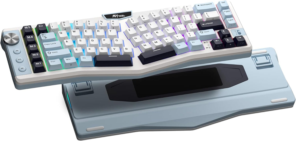 RK ROYAL KLUDGE Teclado mecánico inalámbrico ergonómico A72 Alice, Dividido