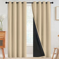 SimpleHome Cortinas opacas 100% beige para oscurecer la sala de estar, 84