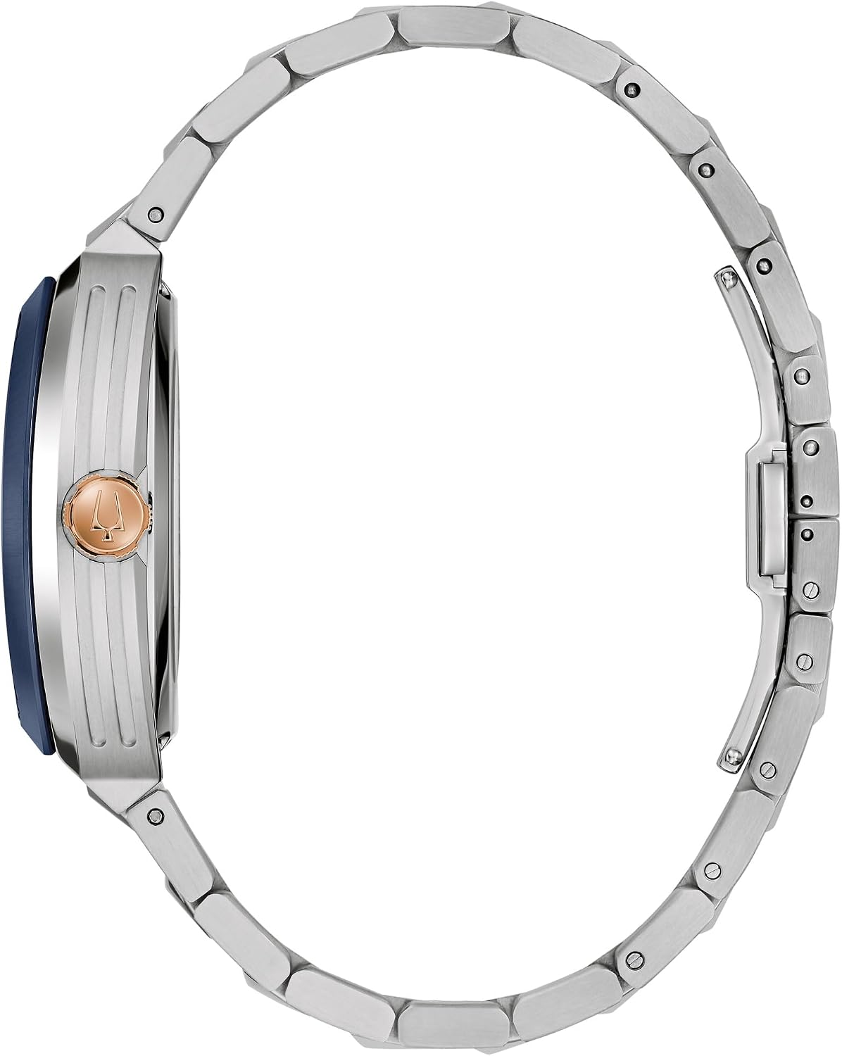 Bulova Maquina Reloj Automático de Pulsera de Acero Inoxidable Esfera Azul 1.575 in - 98A319