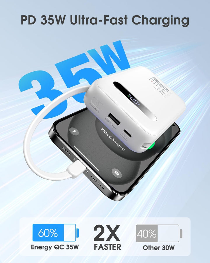 EnergyQC Cargador portátil de 20000 mAh, 35 W PD 3.0+QC 4.0 cargado...