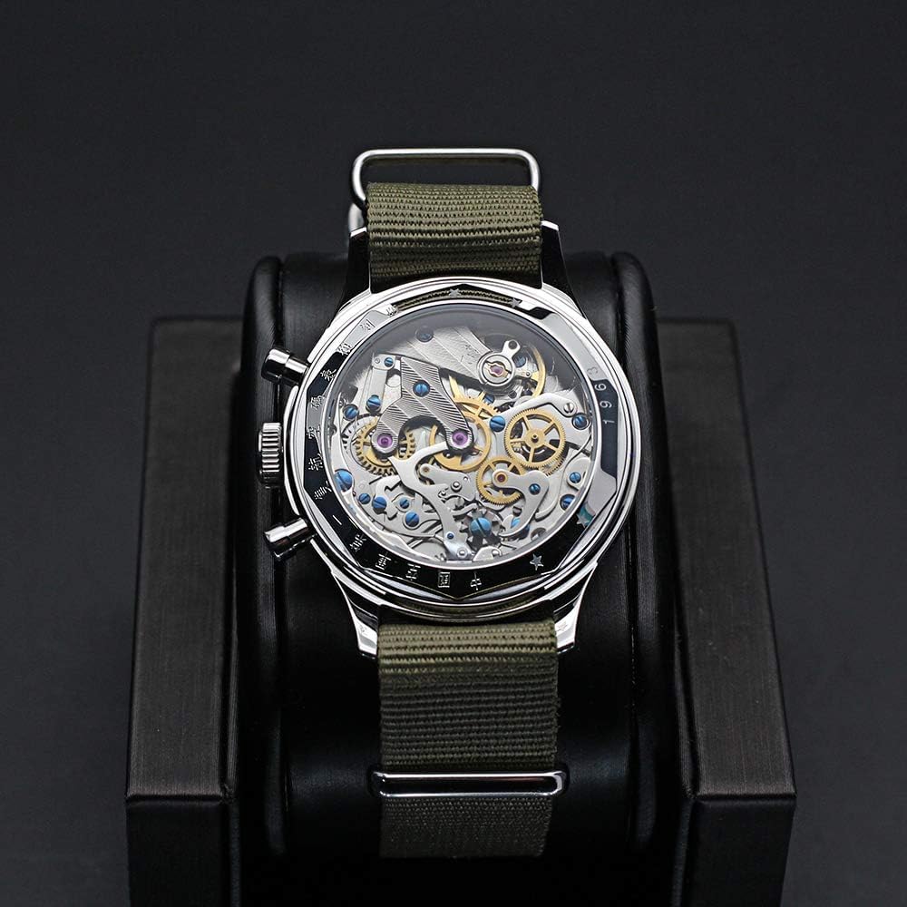SEAKOSS 1963 Pilot Cronógrafo Reloj para hombre, Original Seagull ST1901 Movimiento mecánico de viento manual, reloj de pulsera militar vintage