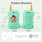 Walkie Talkies de video para niños, paquete de 2, regalo de cumpleaños para