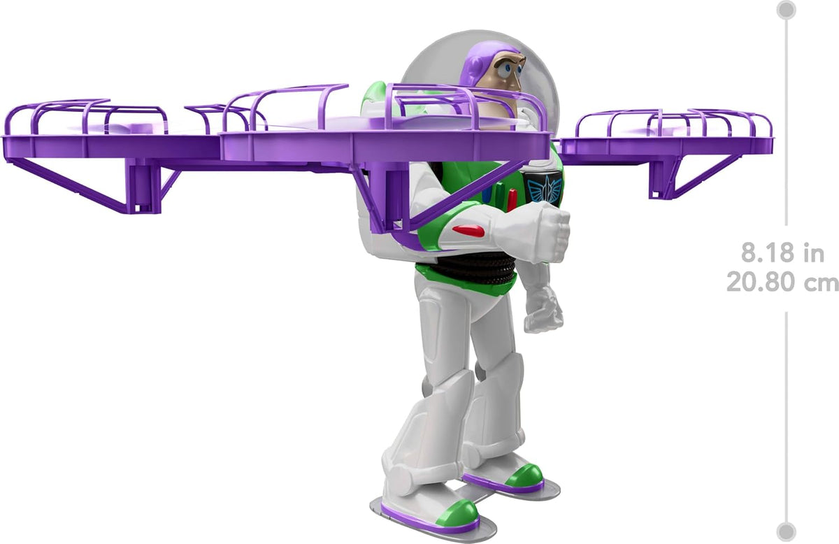 Mattel Disney y Pixar Toy Story 5 Flying RC, Hi-Tech Edition Buzz Lightyear Control remoto Electronic Split Wing Space Ranger
