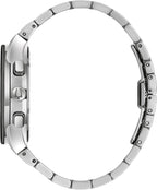 Bulova Reloj cronógrafo Modern Millenia para hombre de cuarzo de acero inoxidable de 6 manecillas, día/fecha, cristal de borde a borde, 41mm