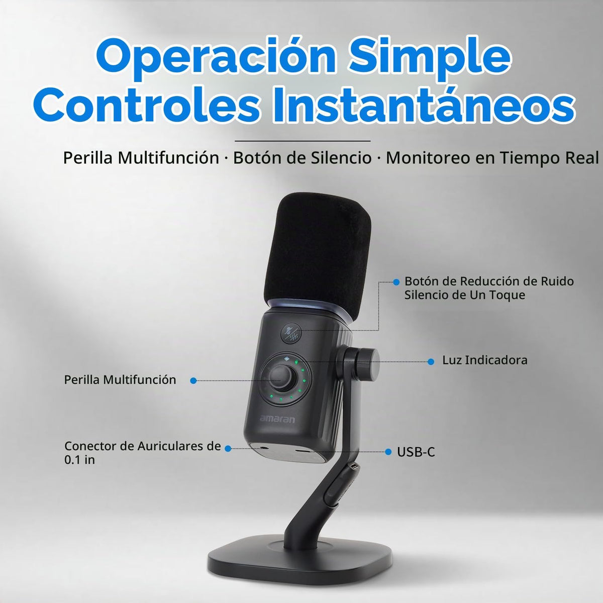 Amaran Kit de soporte de escritorio para micrófono, micrófono inalámbrico