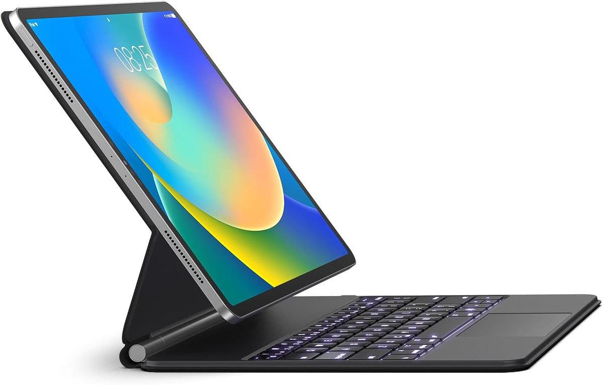 Funda de teclado para iPad Air de 11 pulgadas (M4 2026/M3 2025/M2 2024) y iPad Pro de 11 pulgadas (1ª/2ª/3ª/4ª generación), funda magnética con teclado de estilo mágico con trackpad multitáctil para iPad Air de 10.9 pulgadas de 4ª/5ª generación.
