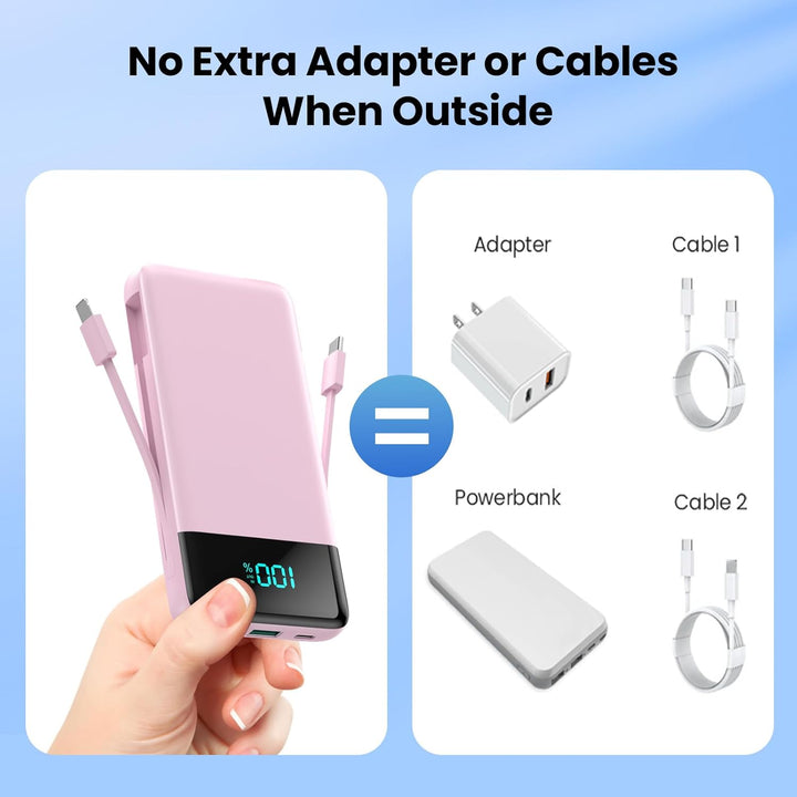 Cargador portátil para iPhone, banco de energía delgado de 13800 mA...