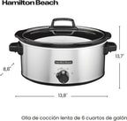 Hamilton Beach Olla de cocción lenta de 6 cuartos con 3 ajustes de cocción