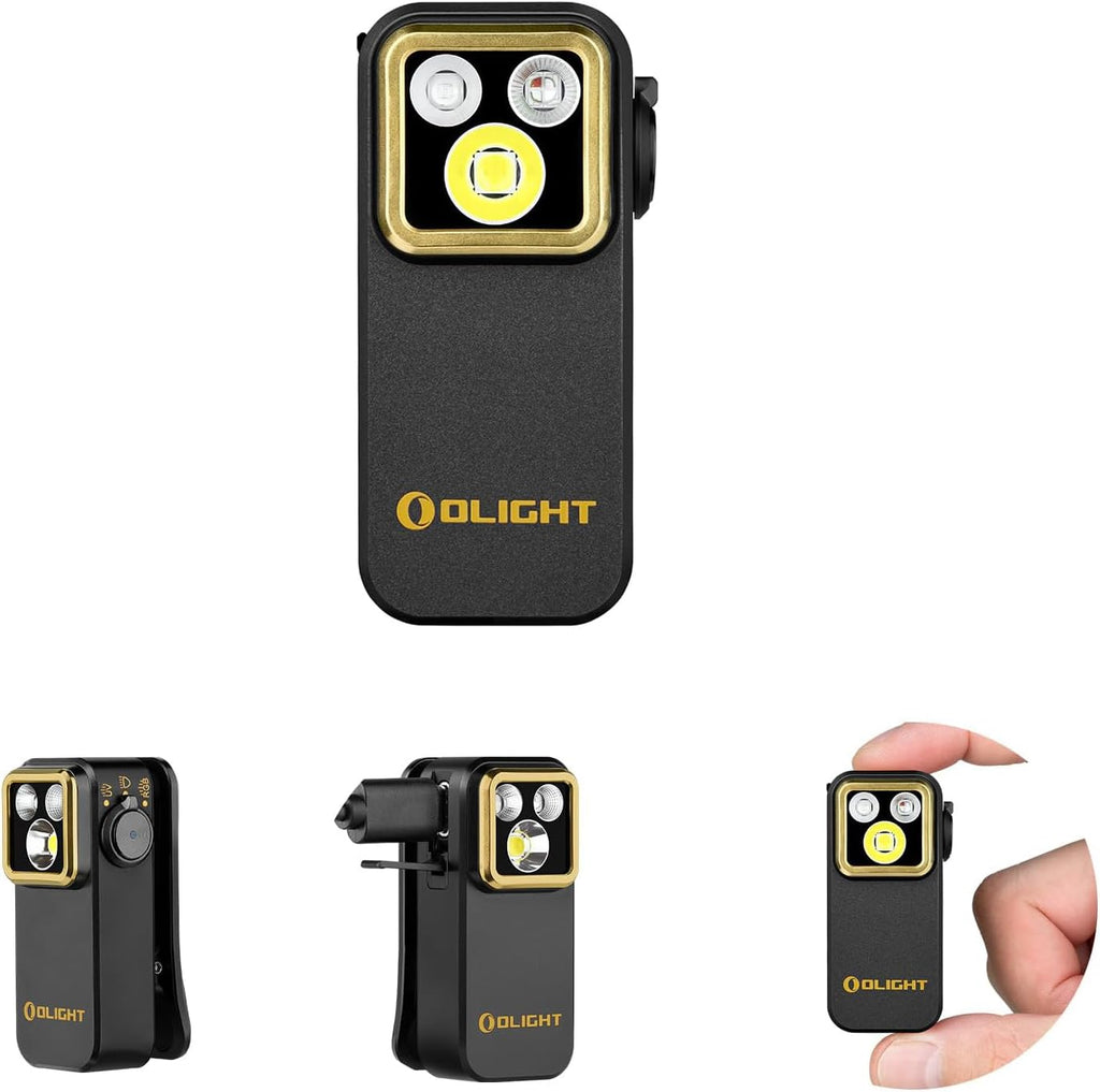 OLIGHT Oclip Pro S - Linterna recargable EDC con clip, color negro