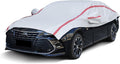 Cubierta de medio coche Sedan, cubierta superior con tira reflectante roja, cubierta protectora contra el granizo con forro de algodón, cubierta para techo solar y parabrisas para hielo y nieve