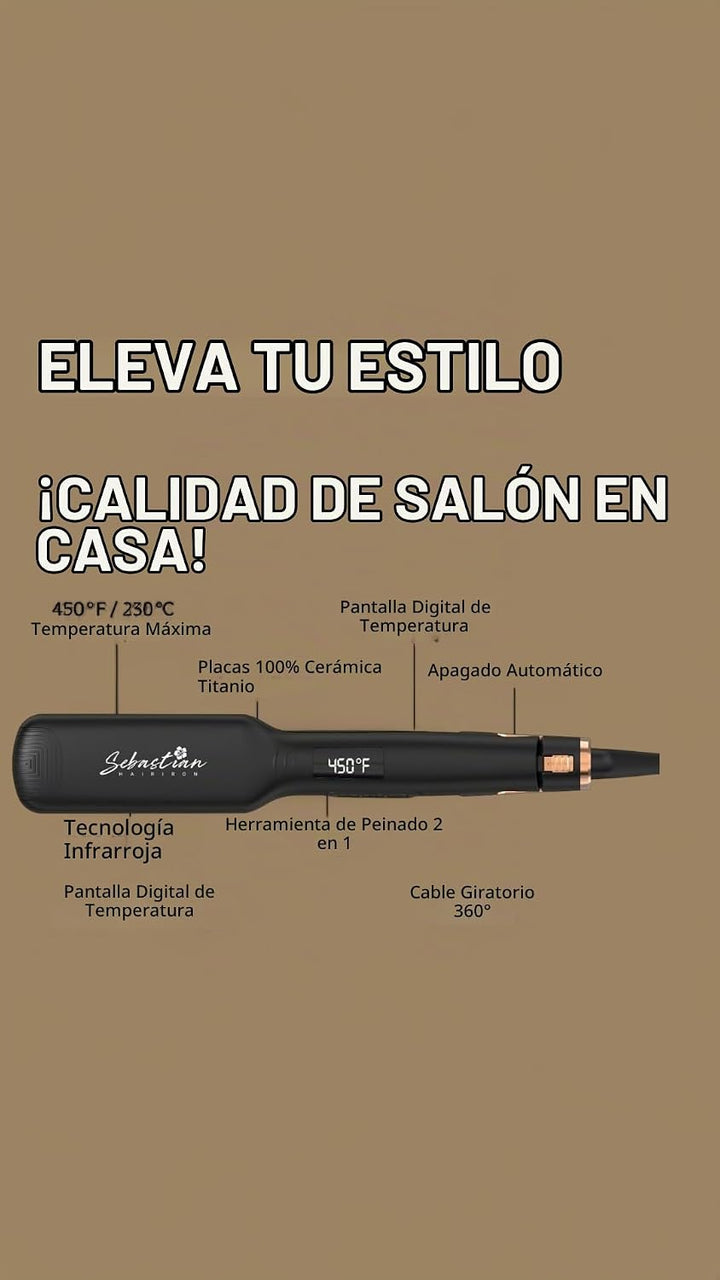 Plancha Placas Cerámica Titanio -Profesional 2 en 1 | Sebastian Hai...
