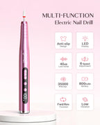JOREST Kit de taladro eléctrico recargable 13 en 1 con pantalla LED, Rose Pink