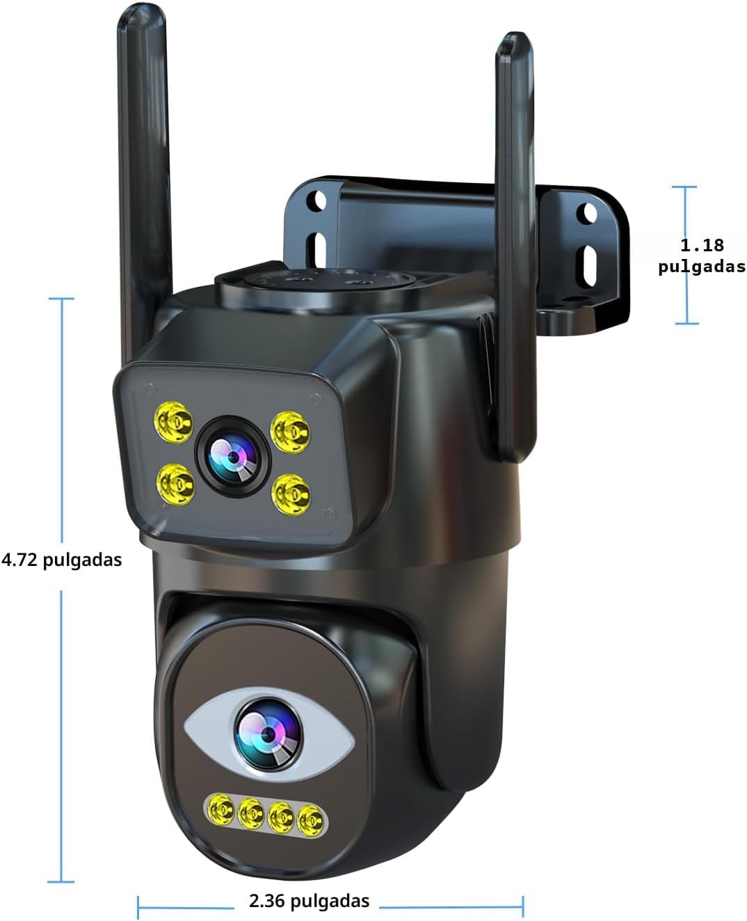 LETSCEE Cámara de seguridad WiFi de doble lente para exteriores, 2....