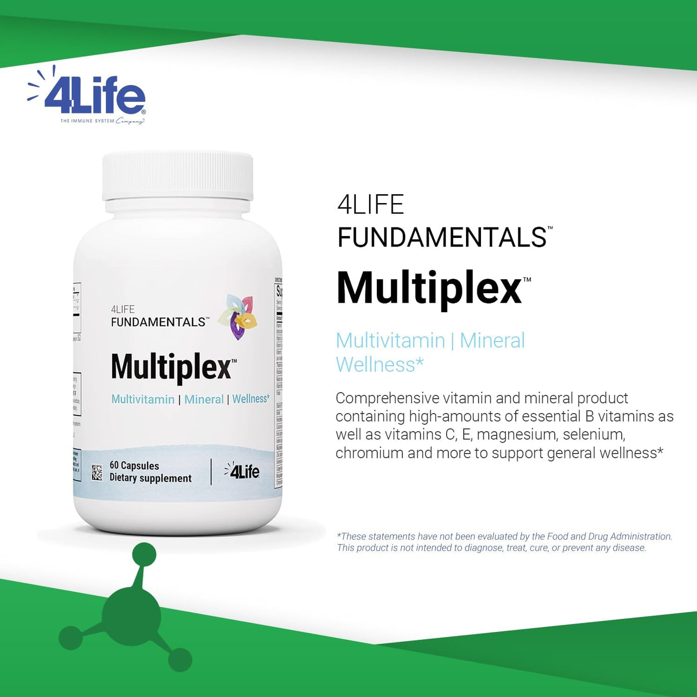 4Life Multiplex Suplemento de bienestar mineral multivitamínico, 60...