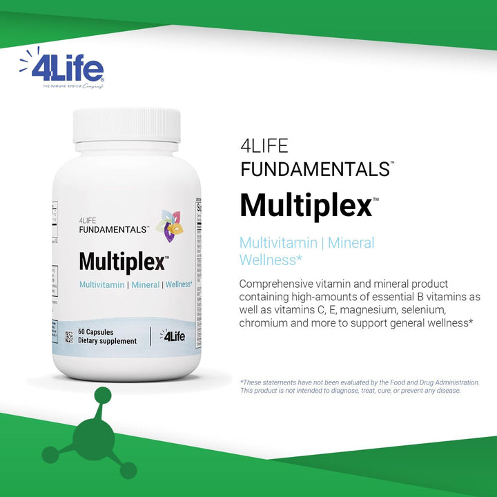 4Life Multiplex Suplemento de bienestar mineral multivitamínico, 60...