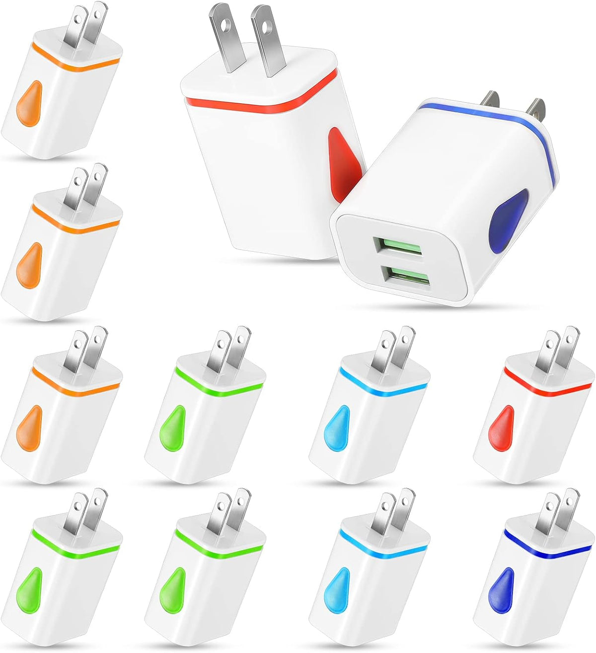 Xuhal 12 piezas USB bloque de cargador de pared USB a granel cubo de
