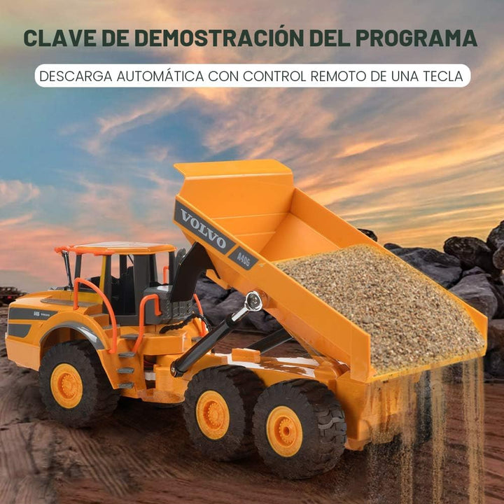 DOUBLE E Volvo RC Camión Volquete de Juguete para Niños, Transporta...
