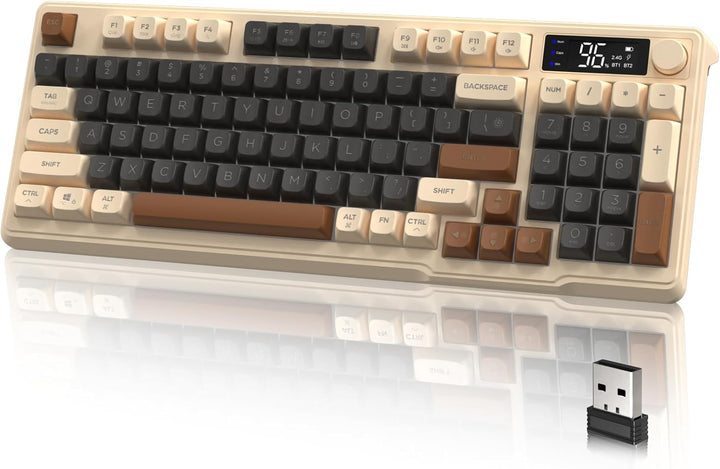 LexonElec Teclado Inalámbrico Gaming M96, Control de Perilla Blueto...