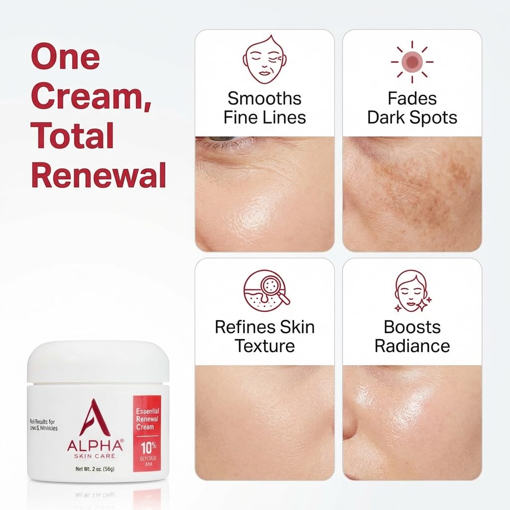 Crema renovadora esencial Alpha Skin Care | Fórmula antienvejecimie...