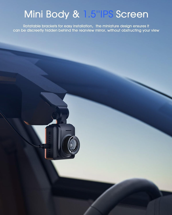 Dash Cam WiFi 2K cámara de coche con aplicación GPS