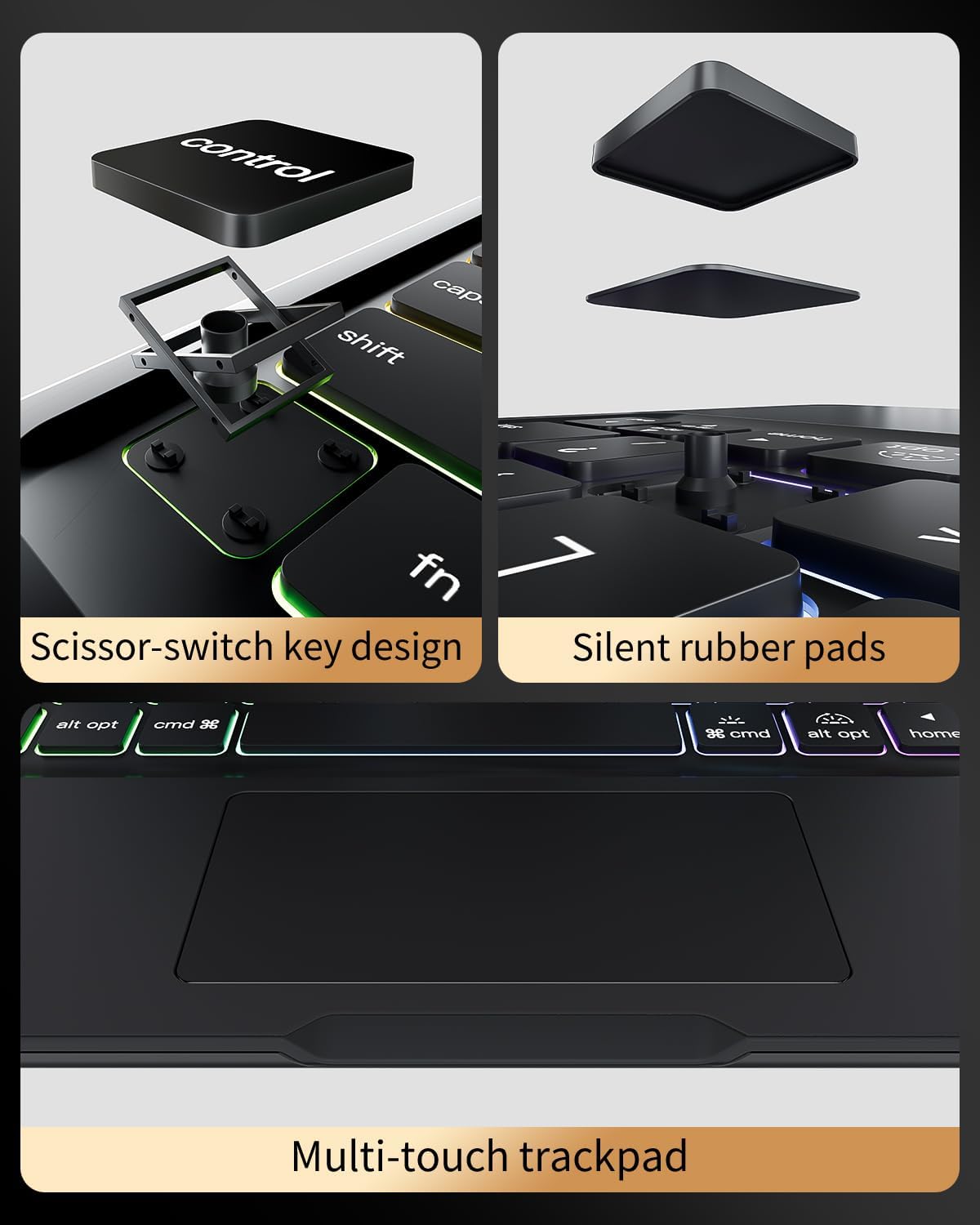 Funda de teclado Bluetooth inalámbrica de 360 ° para iPad Air de 13