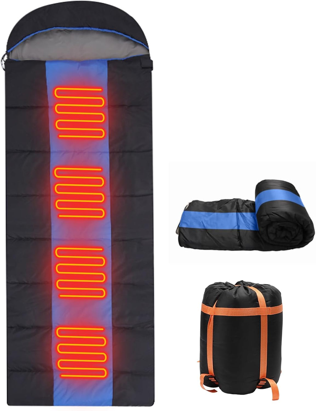 Sacos de dormir calefaccionados para adultos, camping en clima frío, 95–149°F para 4 estaciones