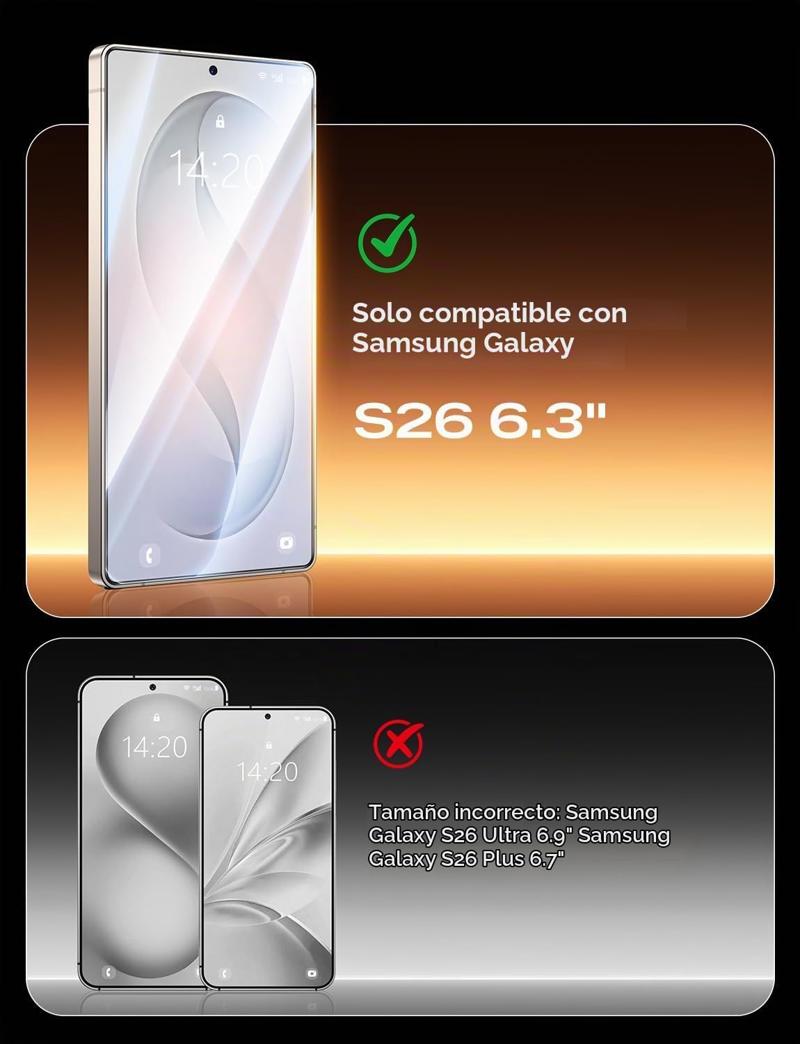 MAGIC JOHN - Protectores de pantalla para Samsung Galaxy S26 (no Ultra)