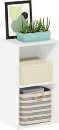 Furinno PASIR - Estantería moderna de 2 niveles, estantes abiertos de 9 x 12 x 21 pulgadas, fácil montaje, para sala de estar, dormitorio, oficina en casa, color blanco
