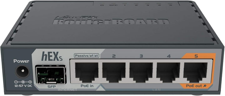 MikroTik Router hEX S Gigabit Ethernet con puerto SFP (RB760iGS)