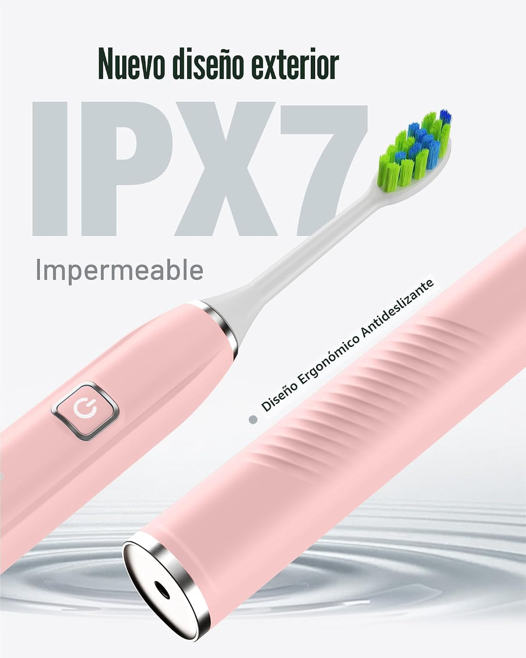 7AM2M Cepillo de dientes eléctrico sónico con 6 cabezales de cepill...