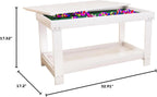 Mesa de actividades para niños con almacenamiento, 2 en 1, de madera maciza, bloques de construcción con tablero para regalos de niños y niñas, ladrillos de juego, tren, lectura, dibujo de