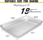 Juego de Bandejas para Hornear de Calidad Comercial, Bandeja de Horno de Aluminio Natural, Bandeja para Repostería a Prueba de Deformación Umite Chef, Bandejas para Galletas Grandes y Gruesas para Hornear, Asar (2 Pack, 18X13In)