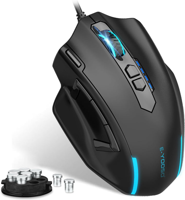 E-YOOSO Ratón grande para juegos con cable mouse grande