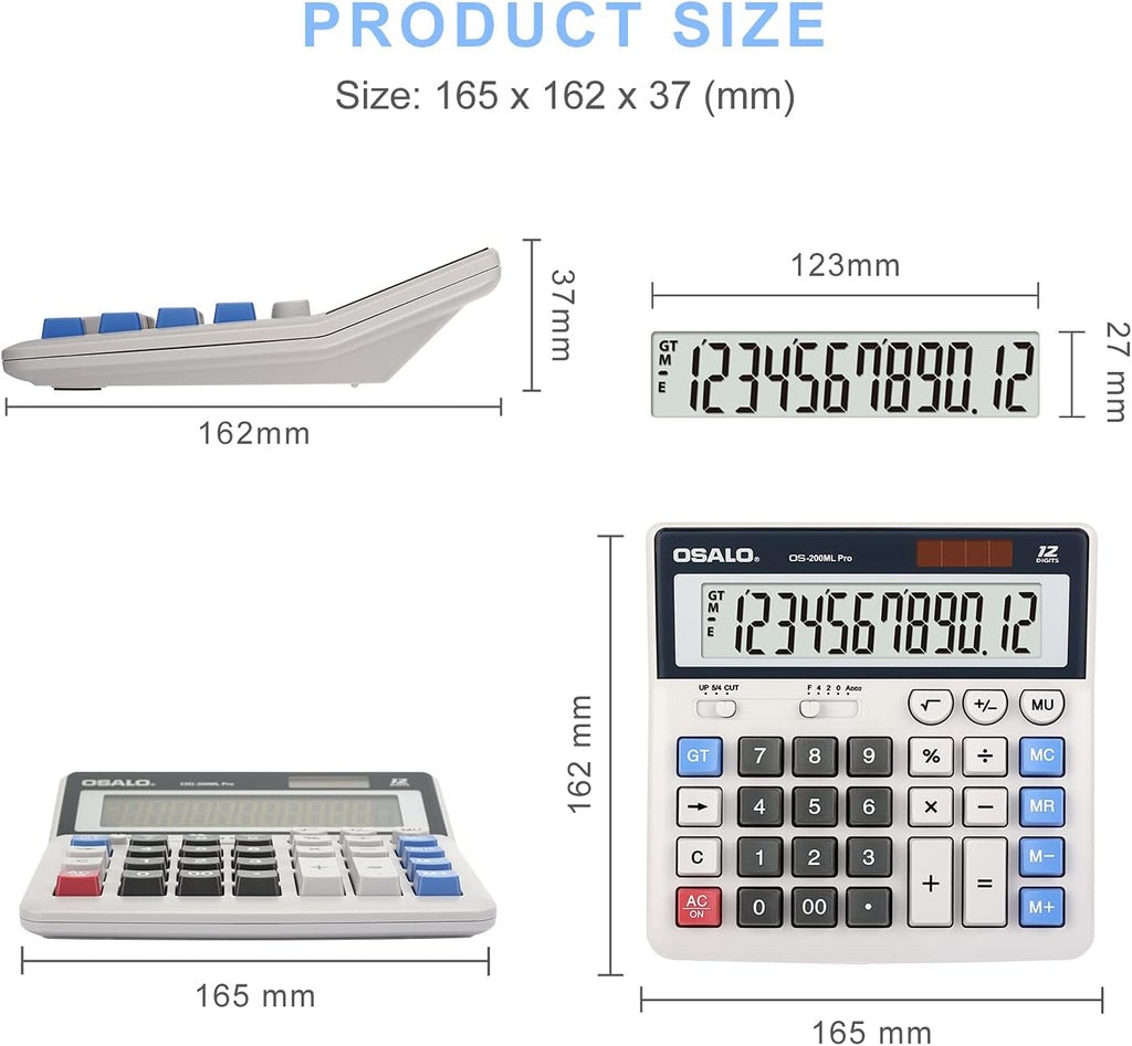 Calculadora de escritorio Contabilidad Pantalla extra grande Botones grandes Calculadora científica 401 Función Batería solar para estudiantes universitarios de oficina, escuela