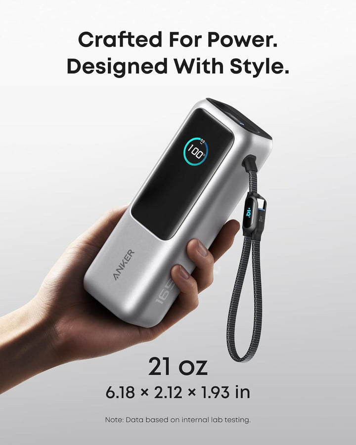 Anker - Batería portátil para laptop de 25,000 mAh con tres puertos...
