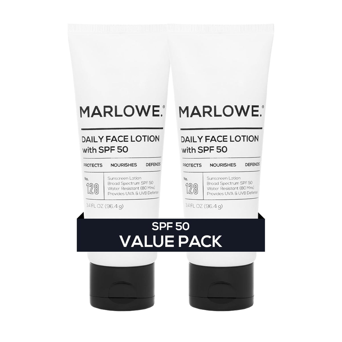 MARLOWE. Hidratante facial con SPF 50, 3.4 onzas, paquete de 2, loc...