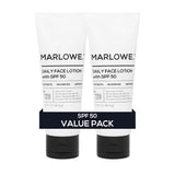 MARLOWE. Hidratante facial con SPF 50, 3.4 onzas, paquete de 2, loc...