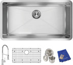 Elkay Crosstown Fregadero Undermount de Acero Inoxidable 16 Gauge 32-1/2" x 18" x 10" Tazón Único con Kit de Grifo