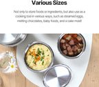 CaKE - Juego de 3 recipientes de acero inoxidable para almacenamiento de alimentos con tapas, electrodomésticos de cocina, aptos para lavavajillas, alta calidad, Corea del Sur