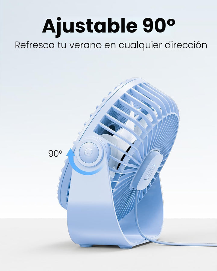 Gaiatop Ventilador de escritorio USB, flujo de aire fuerte de 3 vel...