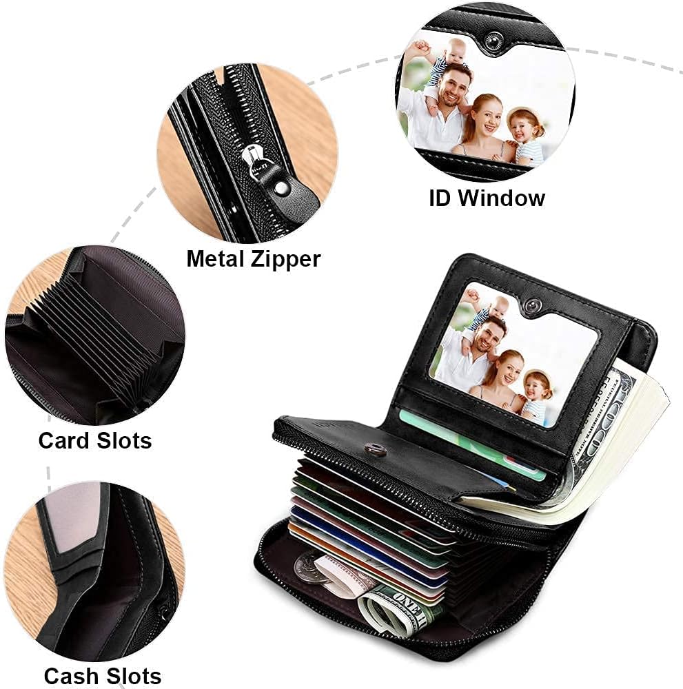 HUANLANG Billetera para hombre con bloqueo RFID, multitarjetero, bi...