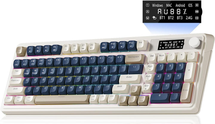 AULA Teclado inalámbrico S99 Pro, teclados para juegos, perilla mul...