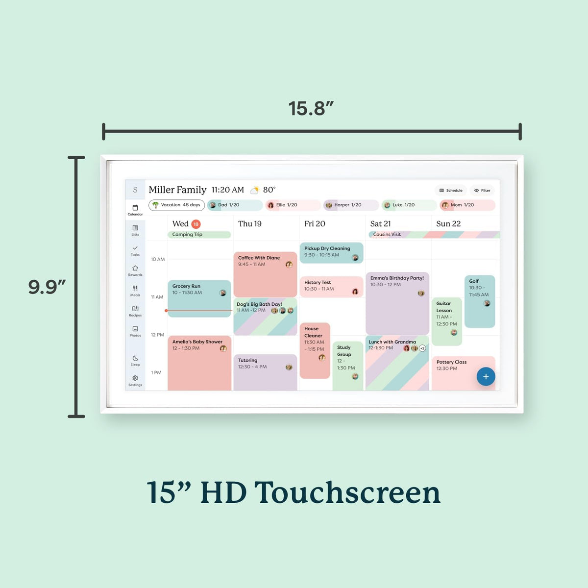 Skylight Calendario – Calendario digital con pantalla táctil de 15 pulgadas