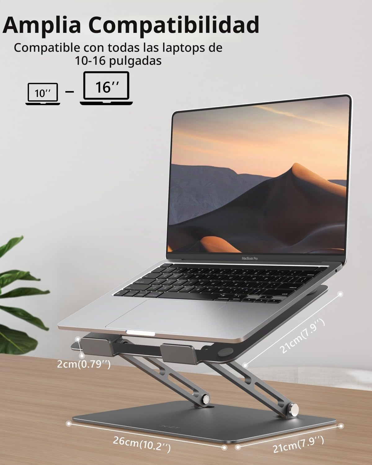 JCZT - Soporte de aluminio para laptop, soporte para escritorio, so...