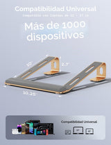 JCZT Soporte de aluminio para laptop, soporte para portátil con rep...