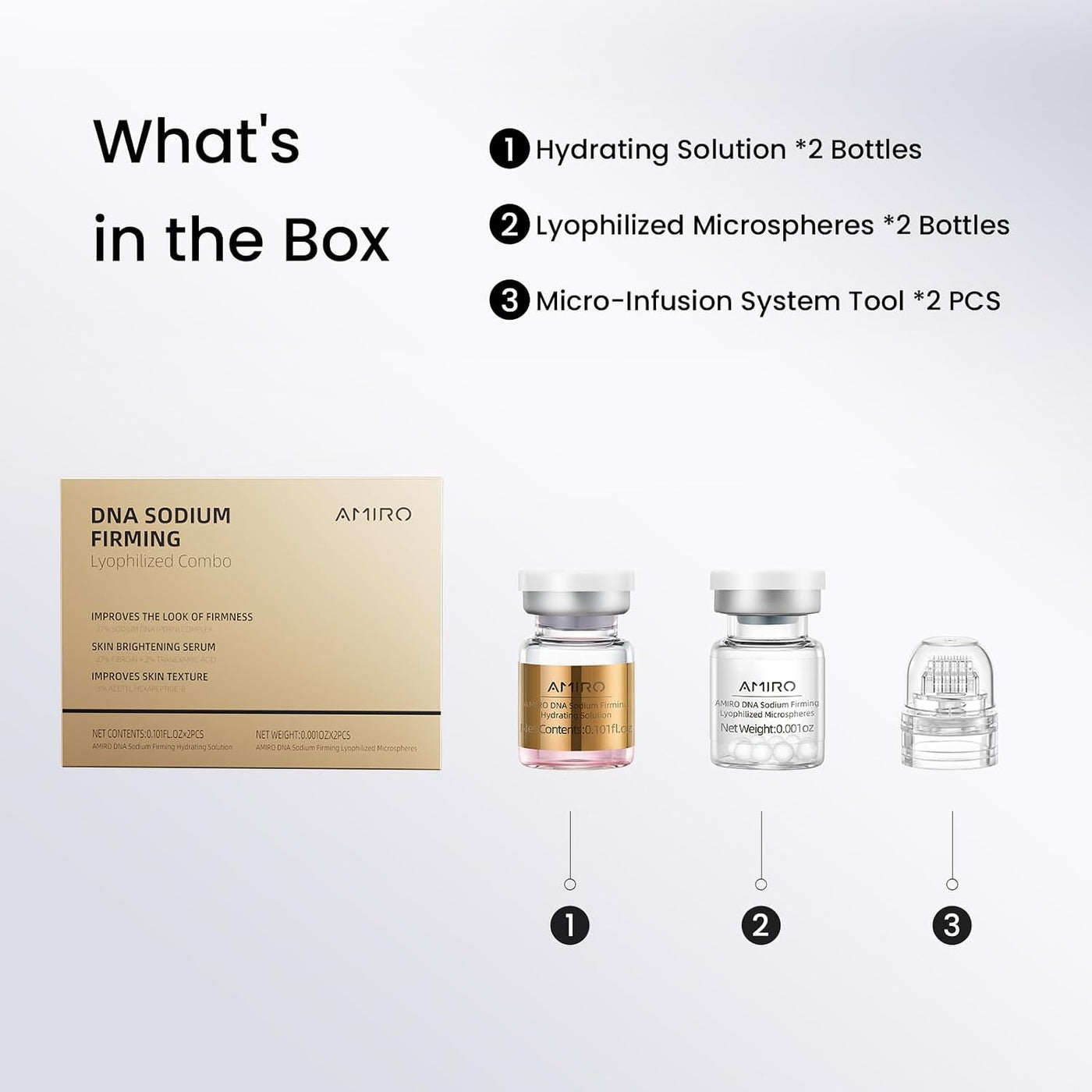 AMIRO Sistema de microinfusión PDRN para cara, sello de 0.002 in co...