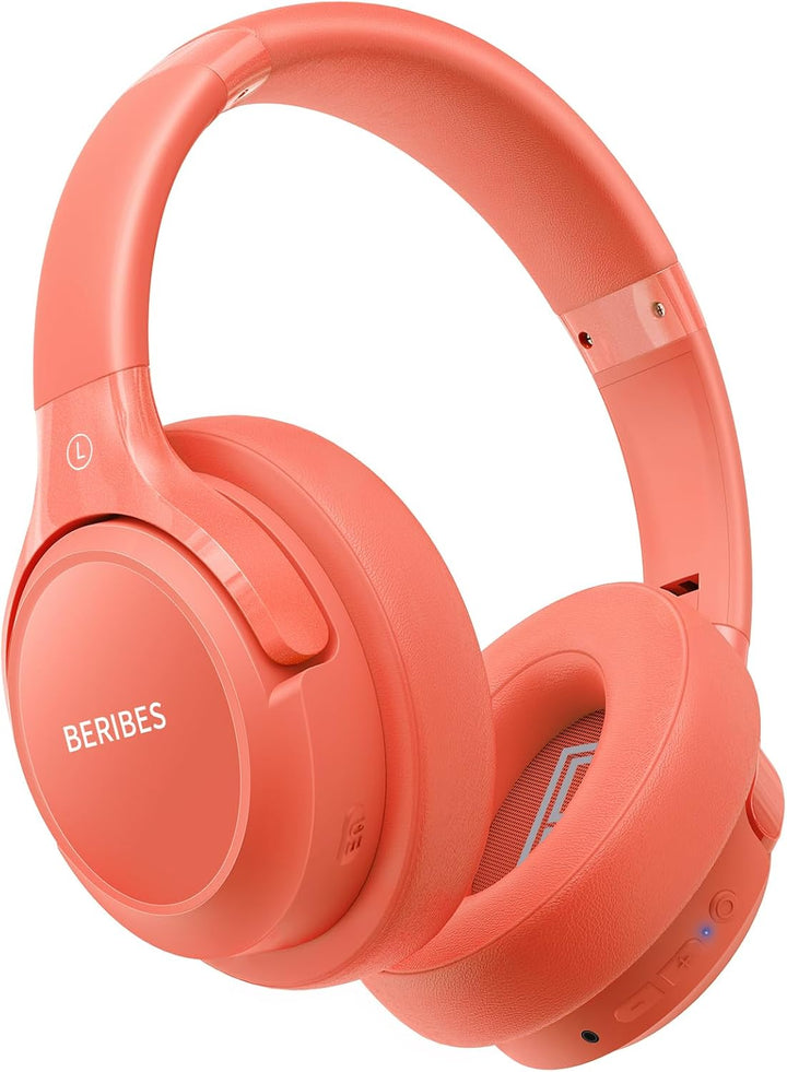 BERIBES Auriculares Bluetooth sobre la oreja, tiempo de reproducció...