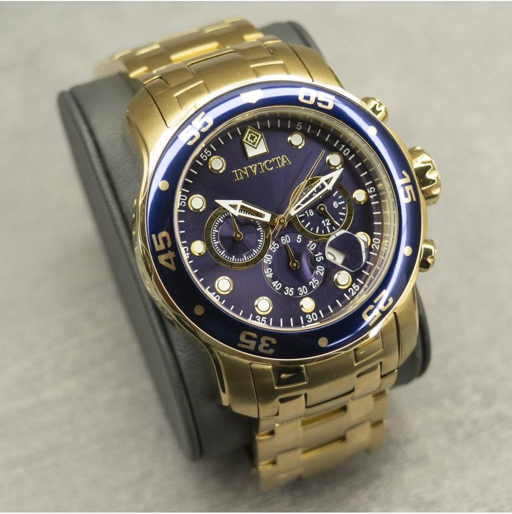 Invicta Pro Diver - Reloj cronógrafo de cuarzo con correa de acero inoxidable, color plateado, modelo 26 0073