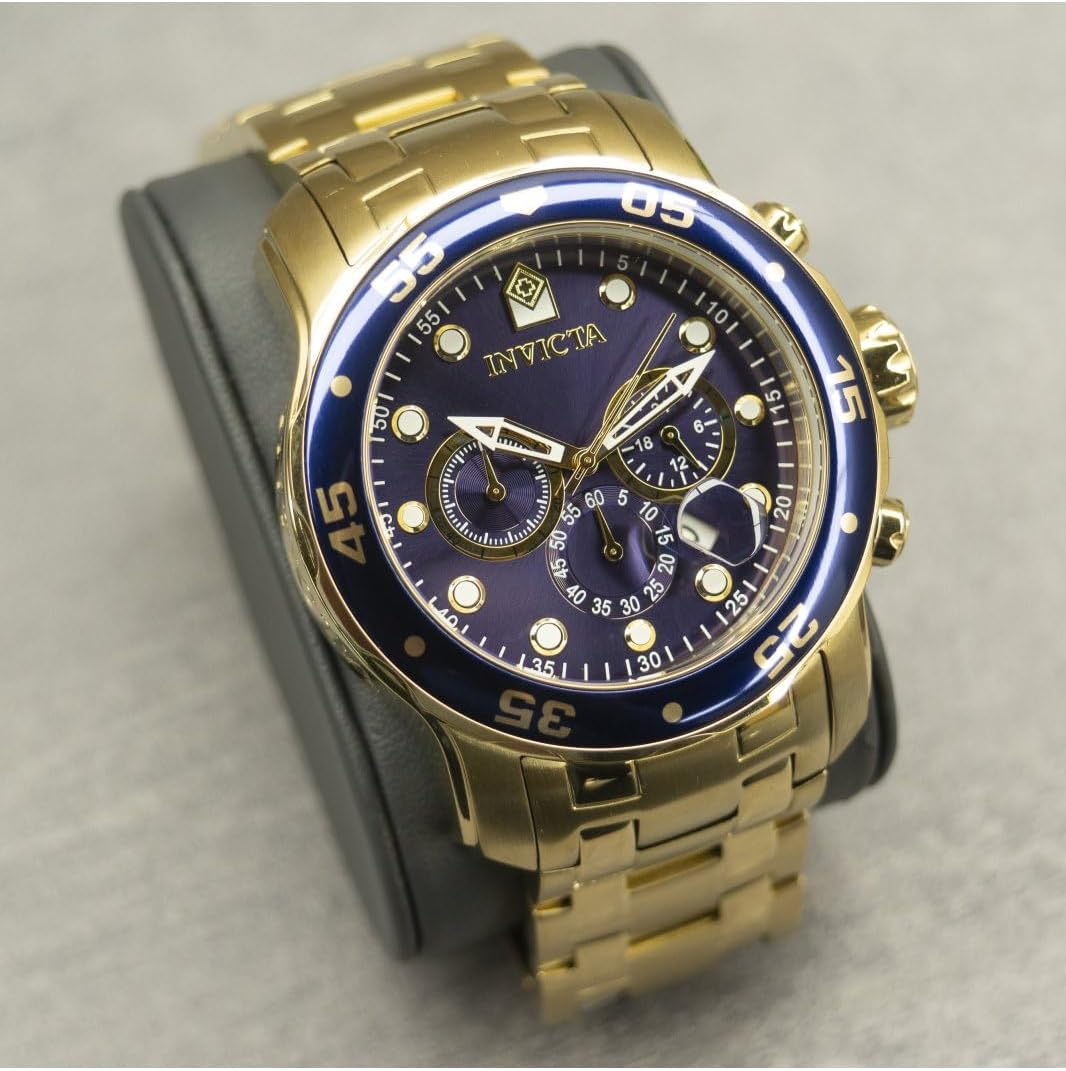Invicta Pro Diver - Reloj cronógrafo de cuarzo con correa de acero inoxidable, color plateado, modelo 26 0073